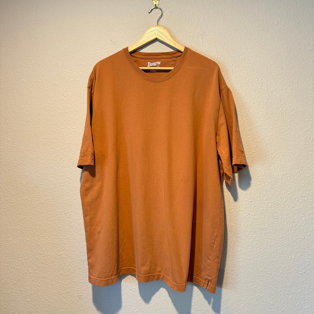 Duluth Trading Co Mens XL Relaxed Fit Longtail T-Shirt Burnt Orange Short Sleeve